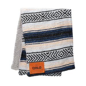 Blue Hand-Made Serape and Sherpa Baby Blanket