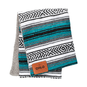 Teal Hand-Made Serape and Sherpa Baby Blanket