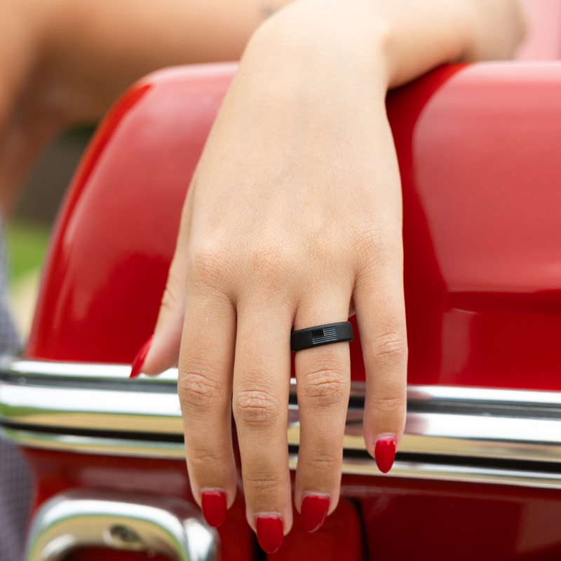 Women's American Flag Modern Ring - Image 4