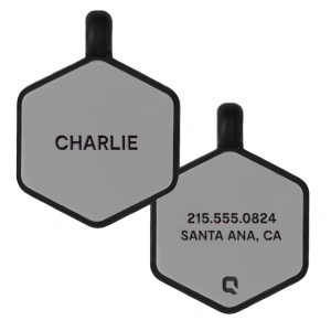 Grey Hex Silicone Dog ID Tag