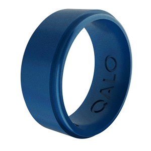 Men's Metallic Step Edge Silicone Ring