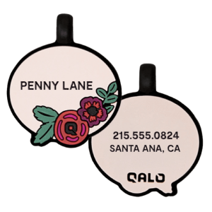 Blush Floral Silicone Dog ID Tag