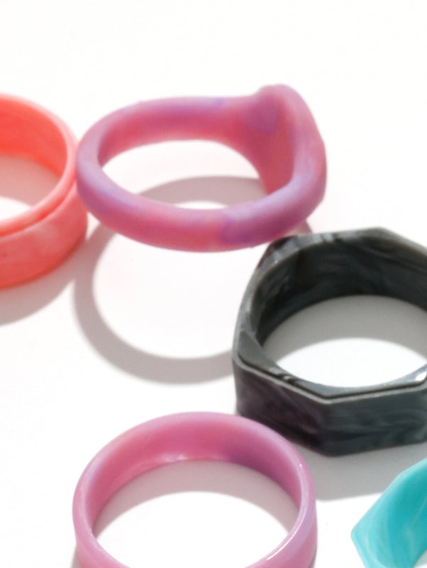 Women??s Natural Stone Signet Silicone Ring - Image 4