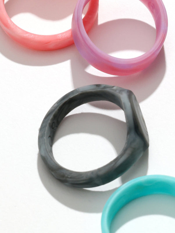 Men's Natural Stone Signet Silicone Ring - Image 4