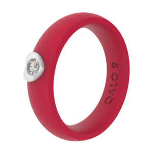 Women's Silver Heart Gemstone Ring