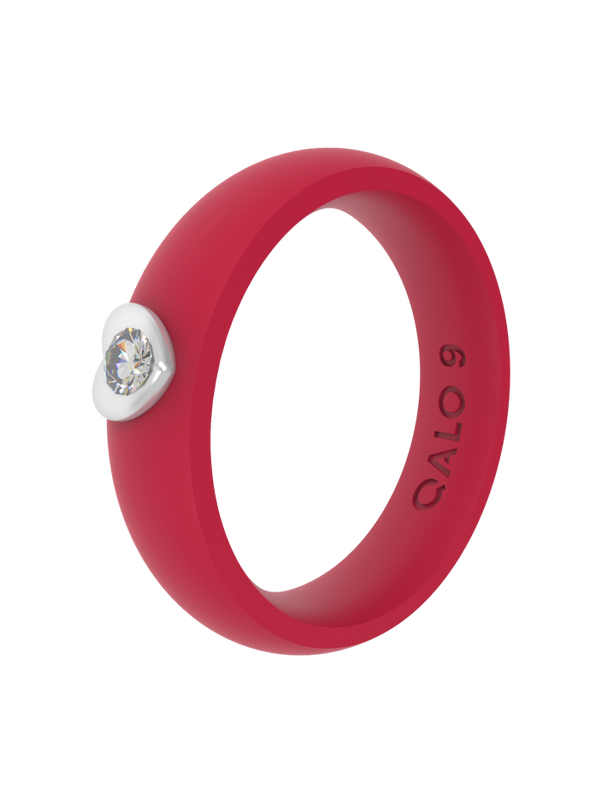 Women's Silver Heart Gemstone Ring