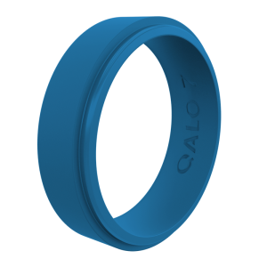 Men's Narrow Polished Step Edge Silicone Ring