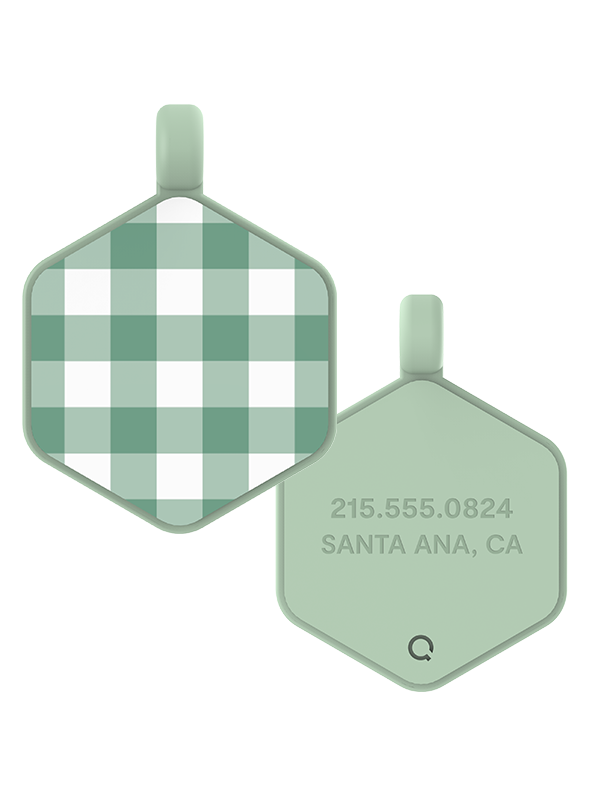 Gingham Hex Dog Tag