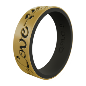 Women's Metallic Strata Filigree Love Silicone Ring
