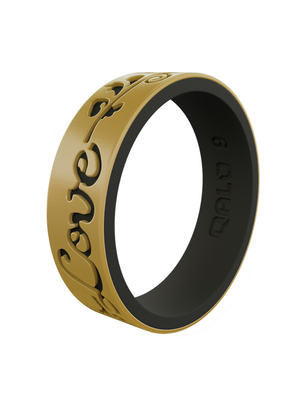 Women's Metallic Strata Filigree Love Silicone Ring