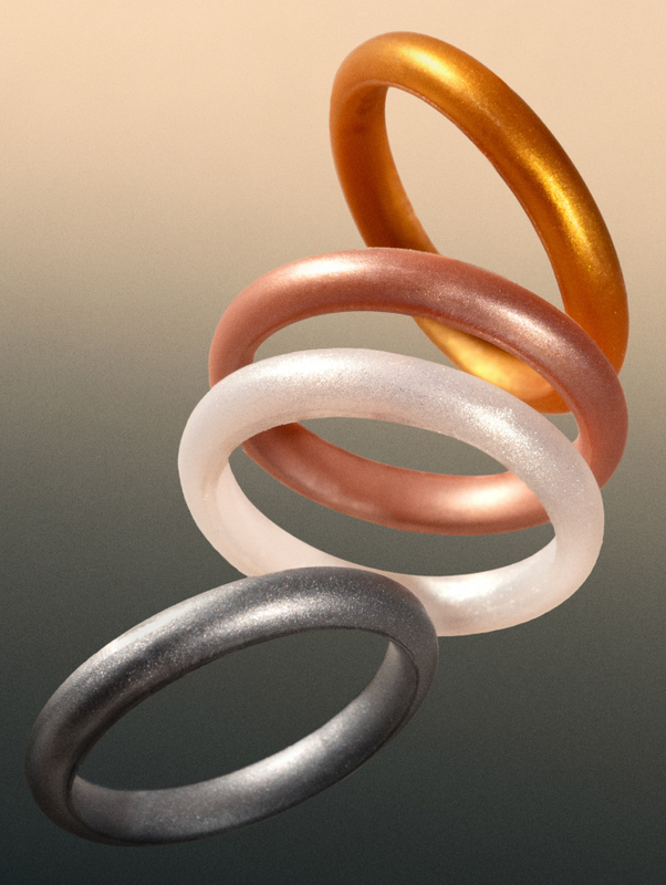Women's Metallic Classic Stackable Silicone Ring - Image 4